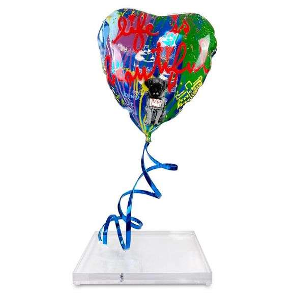 Flying Balloon Heart by Mr Brainwash