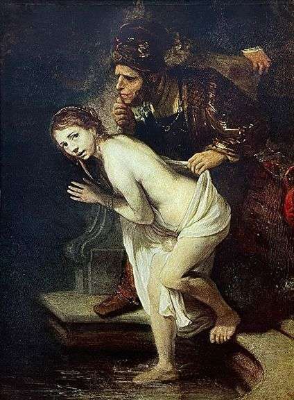 Vintage Rembrandt van Rijn, Susanna and the Two Elders