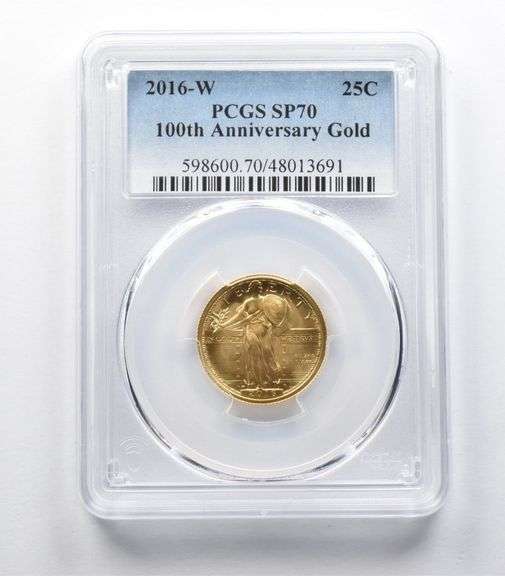 SP70 2016-W Standing Liberty Gold Quarter 100th Anniversary PCGS