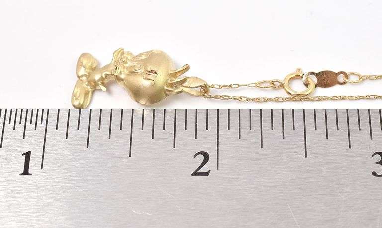 Adorable 14K Yellow Gold Tweety Bird Pendant Necklace