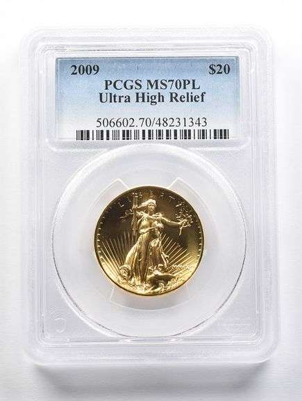 MS70 PL 2009 $20 Ultra High Relief Gold Double Eagle 1 Oz Gold PCGS