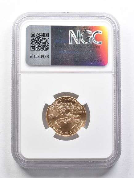 MS69 1998 $10 American Gold Eagle Error Obv Struck Thru 1/4oz Gold NGC