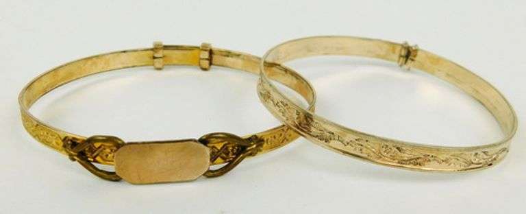 2 Child's Antique Gold-Filled Bangles