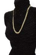 22k Yellow Gold Plated Men's 7.5mm Solid .925 Sterling Silver Flat Curb Chain Link Italy Necklace 24"
