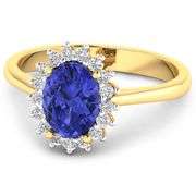 14KT Yellow Gold 1.41ct Tanzanite and Diamond Ring