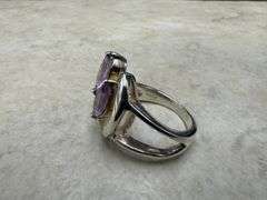 Sterling Silver Natural Gemstone Amethyst Ring Size 8