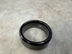 Men's Ceramic Black Carbon Fiber Inlay Wedding Band Comfort Fit Ring Size 7