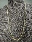 14k Yellow Gold Solid Pave Figaro Link Chain 1.9mm Necklace 22"