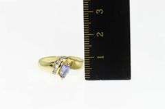 14K Yellow Gold Marquise Tanzanite Diamond Accent Statement Ring