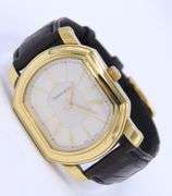 Tiffany & Co mark coupe 32mm quartz black leather strap watch