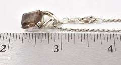 Sterling Silver Smokey Quartz Gemstone Pendant Necklace