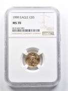 MS70 1999 $5 American Gold Eagle 1/10 Oz Gold NGC
