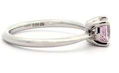 1.08ct Round Pink Sapphire Solitaire Ring in Platinum W/Box