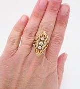 Vintage Navette Diamond Ring