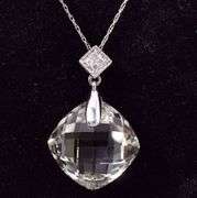 Fantastic 14K White Gold Green Amethyst with a 10K White Gold Chain
