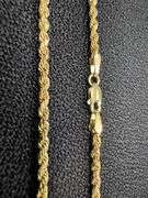 10k Yellow Gold-Hollow Diamond-Cut Rope Chain 2.5mm Necklace 16"