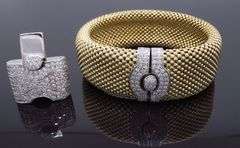 Unique Mesh Bracelet with Diamond Clasp