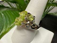 Sterling Silver Natural Gemstone Perdiot Ring Size 10