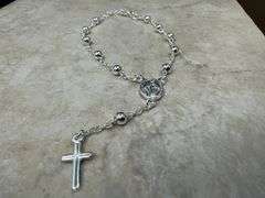 925 Sterling Silver Rosary Bracelet Catholic Jewelry