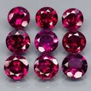Premium 6.85ct round cut cherry red Garnet set