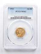 MS62 1911 $2.50 Indian Head Gold Quarter Eagle PCGS