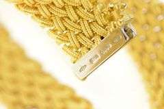 18K Yellow Gold La Pepita 0.76 Ctw Diamond Woven Chain Bracelet