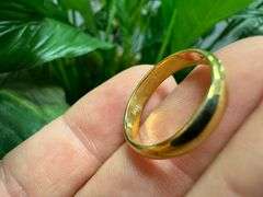 14k Yellow Solid Gold 4mm Domed Plain Men's Women's Wedding Band Size 6