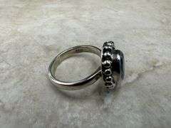 Sterling Silver Natural Gemstone Blue Topaz Ring Size 6