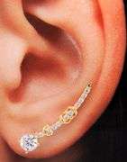 Diamond ear climber in 14kt Yellow gold