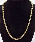 Charming 14K Yellow Gold Rope Chain Necklace