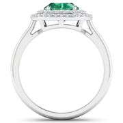 14KT White Gold 1.53ct Zambian Emerald and Diamond Ring