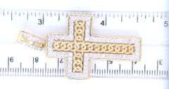 10kt Yellow gold diamond cross pendant