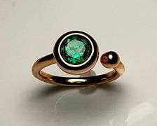 14 Kt Rose Gold Overlay Lab Created Emerald Ring