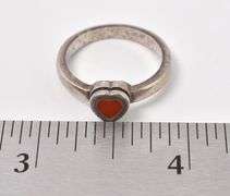 Sterling Silver Coral Gemstone Ring
