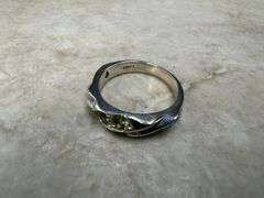 Sterling Silver Natural Gemstone Perdiot Ring Size 6