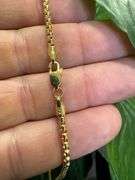 10k Yellow Gold-Hollow Round Box Link Chain 2.3mm Necklace 18"