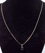 Mesmerizing 14K Yellow Gold Blue Sapphire and Diamond Pendant Necklace