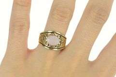14K Yellow Gold Ornate Natural Opal Graduated Statement Ring