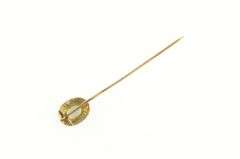 14K Yellow Gold Victorian Ornate Scroll Trim Natural Opal Stick Pin
