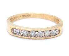 10kt Yellow gold 6 stone diamond band