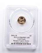 PR69 DCAM 2001-W $5 American Gold Eagle Michael Reagan Signed PCGS
