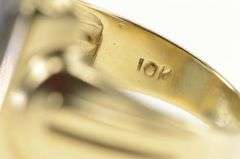 10K Yellow Gold Hematite Soldier Intaglio Retro Statement Ring