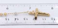 14kt Tri color gold beaded Rosary necklace