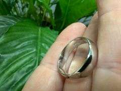 14k White Solid Gold 6mm Domed Plain Men's Women's Wedding Band Size 9