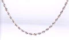 Rope chain necklace in 14kt white gold