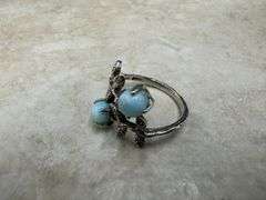 Sterling Silver Gemstone Larimar Ring Size 6