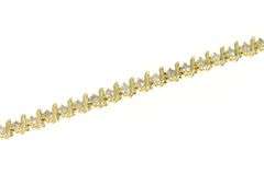 10K Yellow Gold 1.50 Ctw Diamond Wavy Link Classic Tennis Bracelet