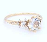 14kt Yellow gold Sofia Zakia faceted moonstone and diamond tethys ring