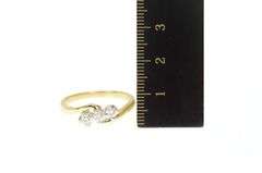 14K Yellow Gold 0.36 Ctw Wavy Diamond Bypass Engagement Ring