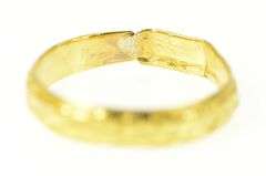 22K Yellow Gold Ornate Chinese Character Fortune Wrap Band Ring